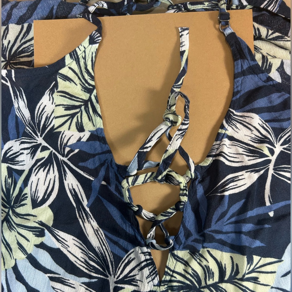 Roxy Colorful Leaf Pattern Cover Up - image 6